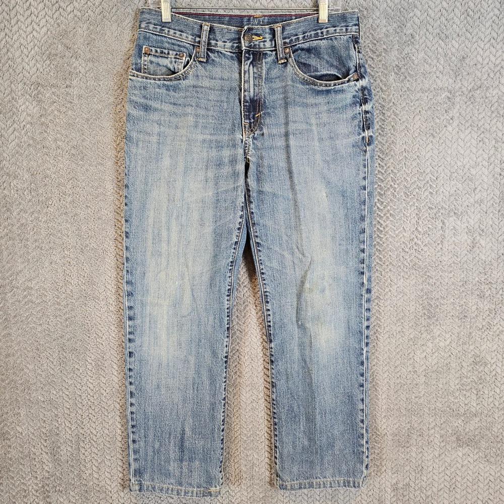Old Navy Mens Straight Leg Jeans 31x32 Medium Wash Blue 100% Cotton‎ Denim